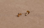 Titanium Internal Threaded Marquise Leaf Cluster Flat Back Earrings