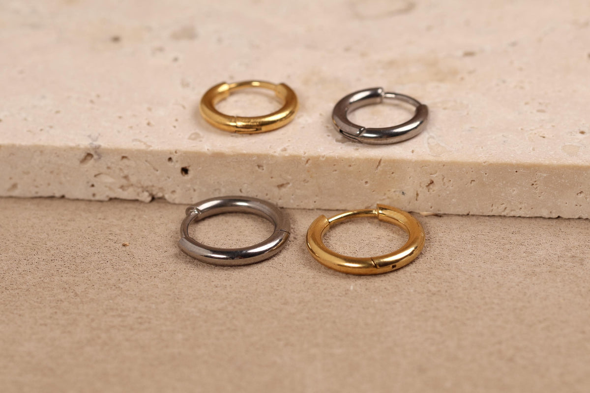 ASTM F-136 Implant Grade Titanium Plain Huggie Hoop Earrings