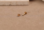 Titanium Internal Threaded Opal CZ Cluster Flat Back Stud