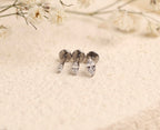 Titanium Push Pin Marquise CZ Flat Back Stud 3.5mm, 4mm, 5mm