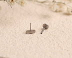 Titanium Push Pin Marquise CZ Flat Back Stud 3.5mm, 4mm, 5mm