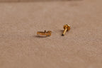 Titanium Opal Marquise Leaf CZ Flat Back Internal Threaded Stud