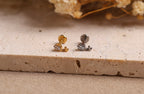 Titanium Pear-Cut Tulip Internal Threaded Flat Back Stud