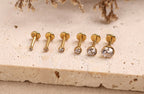 Titanium Bezel Setting Round Tiny Push Pin Stud