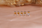 Titanium Push Pin Princess Cut CZ Flat Back Studs