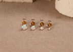 Titanium Push Pin Opal Prong Setting Flat Back Stud