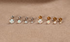 Titanium Push Pin Opal Prong Setting Flat Back Stud