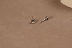 Titanium Push Pin Opal Prong Setting Flat Back Stud