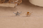 Titanium Threadless Curved Marquise Leaf  Vine Stud
