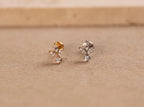 Titanium Triple Marquise Leaf & Round Drop Threadless Stud