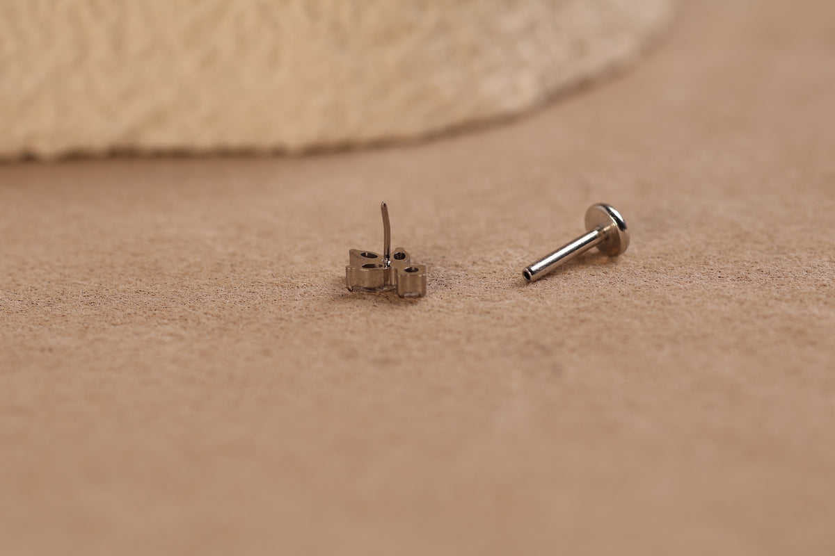Titanium Triple Marquise Leaf & Round Drop Threadless Stud