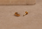 Titanium Curved Round & Baguette Crown Internal Threaded Flat Back