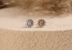 Titanium Threadless Sparkling Flower Flat Back Stud