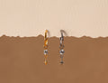 Titanium Celestial Star & Round Stone Dangle Hoop