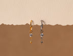 Titanium Celestial Star & Round Stone Dangle Hoop