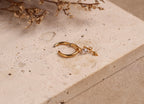 Titanium Celestial Star & Round Stone Dangle Hoop