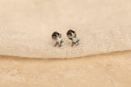 16G/18G/20G Titanium Opal Star Flat Back Earrings - Threadless Titanium North Star Studs - Hypoallergenic Celestial Cartilage Jewelry N136