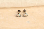 16G/18G Titanium Double Marquise Opal & CZ Chain Stud Earrings –  Flat Back Minimal Marquise Opal Drop, Screw Back Cartilage Earrings N134