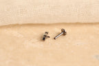 16G/18G Titanium Round Opal CZ Screw Back Stud Earrings, Flat Back Cartilage Earrings, Internally Threaded Labret Stud, Helix Tragus N145