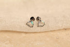 16G/18G Titanium Double Marquise Opal & CZ Chain Stud Earrings –  Flat Back Minimal Marquise Opal Drop, Screw Back Cartilage Earrings N134