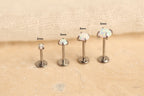 16G/18G/20G Titanium Opal Labret Stud Earrings – Threadless Opal Cartilage Earrings, Titanium Flat Back Stud- Tragus Earring, Helix N132