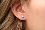 18G/16G Titanium Opal Heart Sunburst Screw Back Stud Earrings, Flat Back Cartilage Earrings, Internally Threaded Labret, Helix Tragus N142