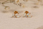 16G/18G/20G Titanium Opal Flat Back Earrings, Opal Cluster Cartilage Studs, Threadless Helix Earrings, Sensitive Ear Jewelry, Tragus N157
