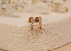 16G/18G/20G Titanium Dangle Flat Back Earrings, Threadless Cartilage Studs, CZ Drop Helix Earrings, Tragus Jewelry, Hypoallergenic N155