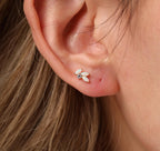16G/18G/20G Titanium Opal Flat Back Earrings, Opal Cluster Cartilage Studs, Threadless Helix Earrings, Sensitive Ear Jewelry, Tragus N157