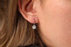 16G/18G Titanium Opal Halo Hoop Dangle, Hypoallergenic Hoop, Minimal Round Drop Earrings – Everyday Elegant Jewelry N149