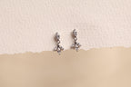 Titanium Leaf Marquise Dangle Flat Back Push Pin Stud