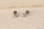 Titanium Push Pun Triple Marquise Flat Back Stud
