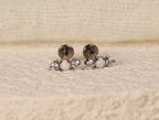 16G/18G Titanium Round Opal CZ Screw Back Stud Earrings, Flat Back Cartilage Earrings, Internally Threaded Labret Stud, Helix Tragus N145