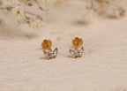 Titanium Push Pun Triple Marquise Flat Back Stud