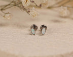 16G/18G/20G Titanium Opal Marquise Flat Back Stud | Threadless Cartilage Earring | Helix Tragus Conch Piercing Jewelry | Hypoallergenic N169