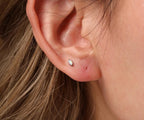 16G/18G/20G Titanium Opal Marquise Flat Back Stud | Threadless Cartilage Earring | Helix Tragus Conch Piercing Jewelry | Hypoallergenic N169