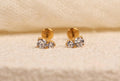 16G/18G/20G Titanium CZ Stud Earrings, Tiny Double Stone Flat Back Earrings, Hypoallergenic Cartilage Stud, Helix Tragus Labret N165