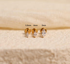 16G/18G/20G Titanium Marquise CZ Flat Back Stud | Threadless Cartilage Earring | Helix Tragus Conch Piercing Jewelry | N176