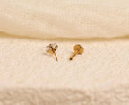 Titanium Push Pin Princess Cut CZ Flat Back Studs