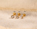 16G/18G/20G Titanium Round Tiny Flat Back Stud | Threadless Bezel Round Stud | Helix Tragus Conch Piercing Jewelry | Hypoallergenic N175
