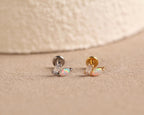 16G/18G/20G Titanium Flat Back Stud Earrings, CZ Marquise Cartilage Earrings, Threadless Helix Stud, Minimal Tragus Earring N154