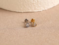 16G/18G/20G Titanium Bezel Pear CZ Flat Back Earrings, Threadless Cartilage Studs, Minimal Helix Earrings, Hypoallergenic Jewelry N151