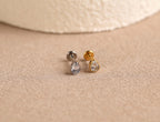 16G/18G/20G Titanium Bezel Pear CZ Flat Back Earrings, Threadless Cartilage Studs, Minimal Helix Earrings, Hypoallergenic Jewelry N151