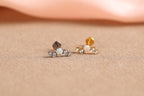 16G/18G Titanium Opal Cluster Flat Back Earrings, Titanium Cartilage Stud, Opal CZ Helix Earring, Hypoallergenic Tragus Labret N163