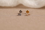 16G/18G/20G Titanium Leaf Flat Back Earrings, Threadless Cartilage Studs, CZ Helix Earrings, Minimal Tragus Jewelry, Sensitive Ear N162