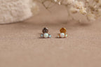 16G/18G/20G Titanium Opal Flat Back Earrings, Threadless Cartilage Studs, Helix Earrings, Triple Opal Tragus Jewelry, Sensitive Ear N160