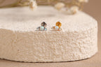 16G/18G/20G Titanium Opal Flat Back Earrings, Threadless Cartilage Studs, Helix Earrings, Triple Opal Tragus Jewelry, Sensitive Ear N160