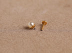 16G/18G Titanium Pearl Flat Back Earrings, Internally Threaded Titanium Labret Stud, Hypoallergenic Earring Gift Set, Gift for her n178