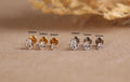 16G/18G/20G Oval Cut Titanium Flat Back Earrings, Dainty Crystal Stud, Hypoallergenic Threadless Piercing Jewelry N179
