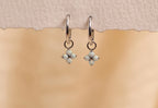 16G/18G Titanium Opal Flower Hoop Earrings | Dainty Opal Charm Hoops | Hypoallergenic Cartilage Earrings | Minimalist Huggie Hoops N167